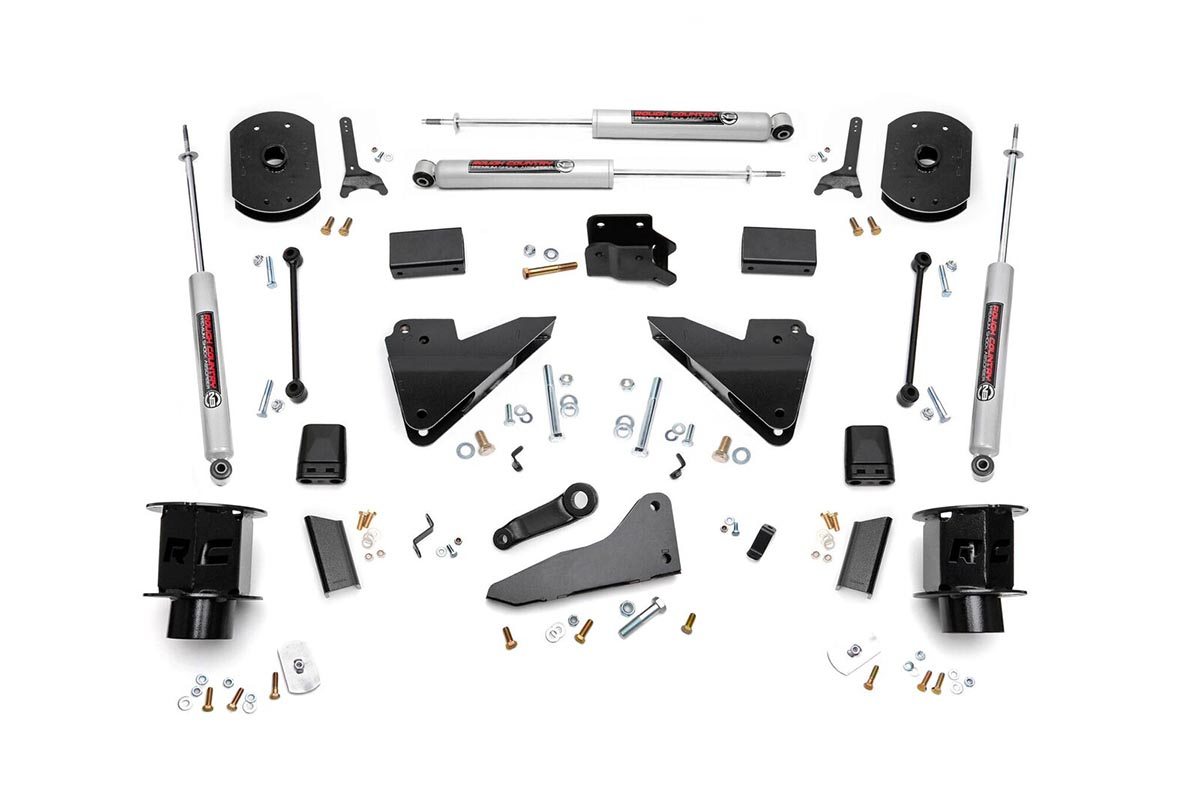 Ram 2500 Suspension Lift Kit - Front + Rear - Rough Country - 5 Inch Lift Kit | FR Spacer | Radius Arm Drop - '14-'18